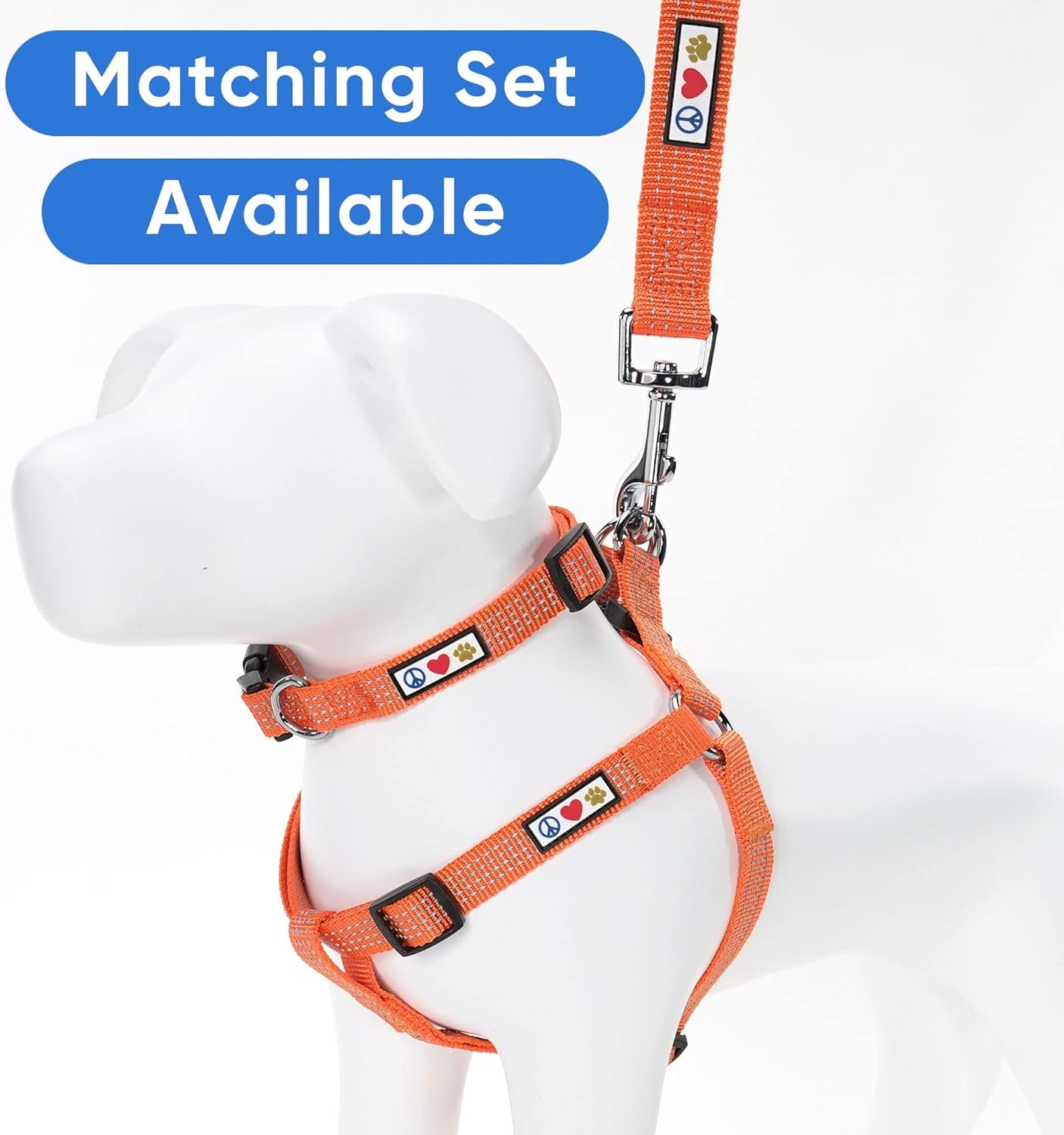 Pet / Puppy 6 - Feet Reflective Dog Leash Medium / Large 1 Inch Orange Matching Collar and Harness Sold Separately.