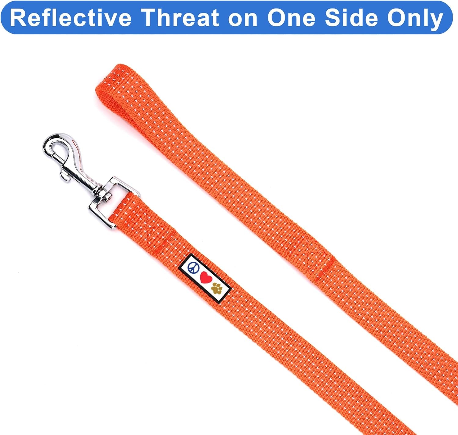Pet / Puppy 6 - Feet Reflective Dog Leash Medium / Large 1 Inch Orange Matching Collar and Harness Sold Separately.