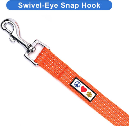 Pet / Puppy 6 - Feet Reflective Dog Leash Medium / Large 1 Inch Orange Matching Collar and Harness Sold Separately.