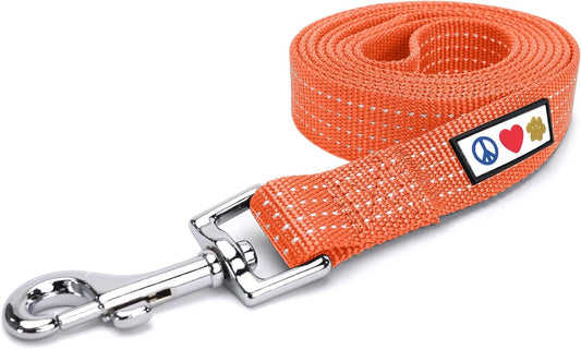 Pet / Puppy 6 - Feet Reflective Dog Leash Medium / Large 1 Inch Orange Matching Collar and Harness Sold Separately.
